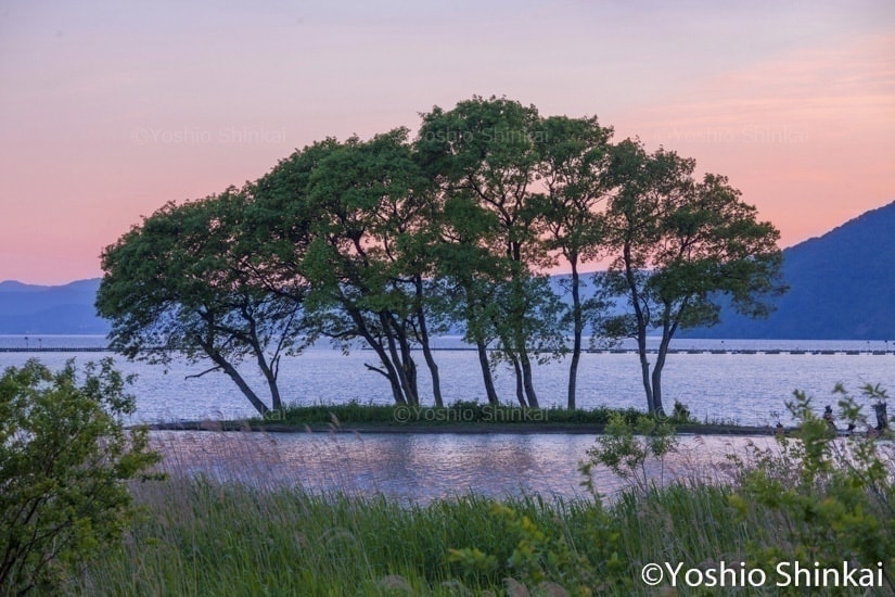 琵琶湖の夕暮れ