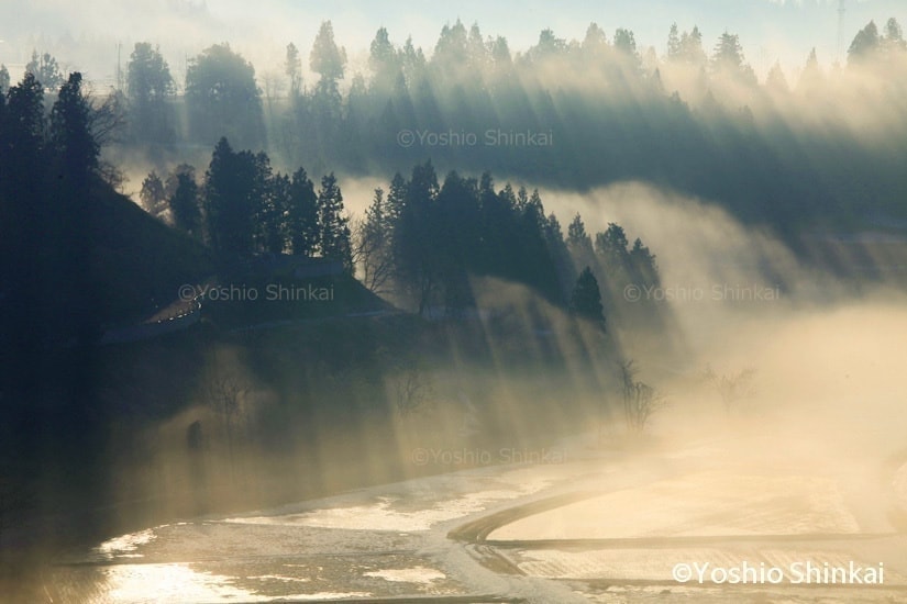 光芒が輝く風景