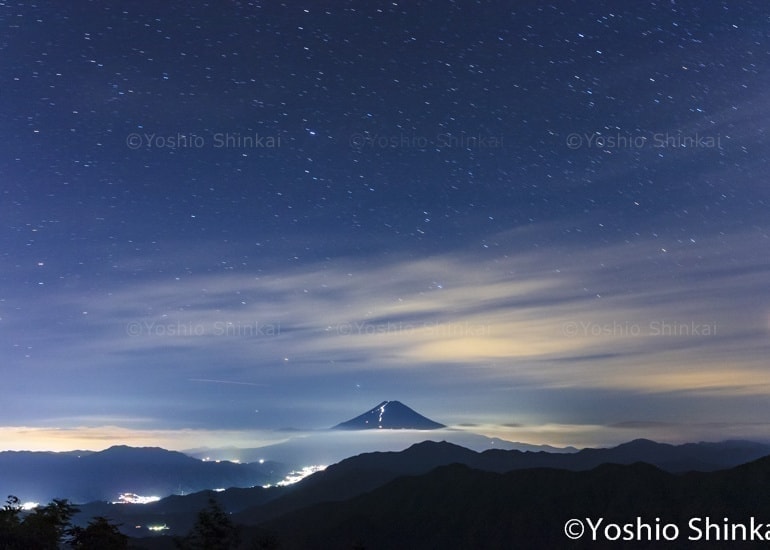 富士山と星空