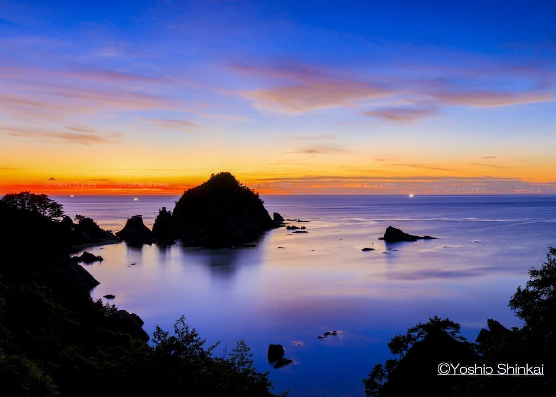 浦富海岸の夕空